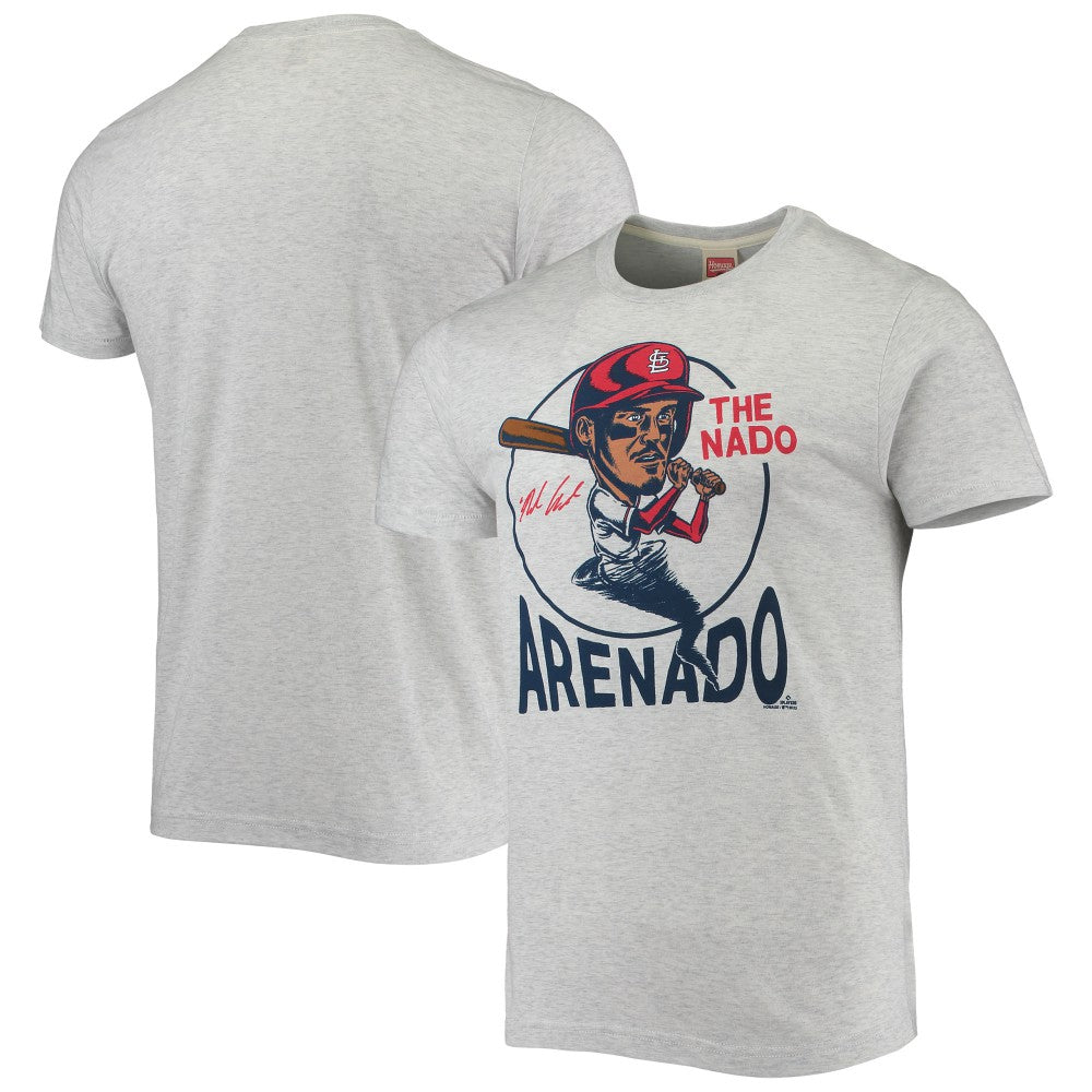 Nolan Arenado St. Louis Cardinals Homage Caricature Tri-Blend T-Shirt - Gray T-shirts