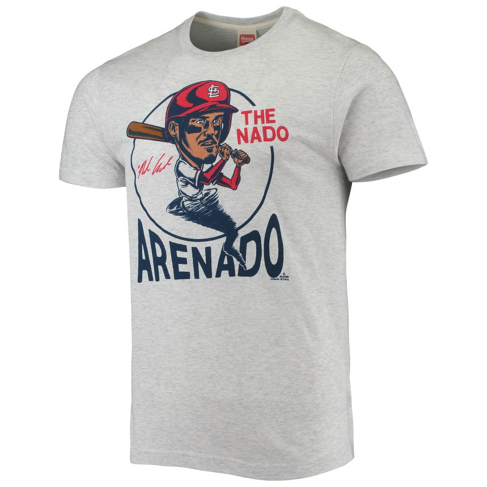 Nolan Arenado St. Louis Cardinals Homage Caricature Tri-Blend T-Shirt - Gray T-shirts
