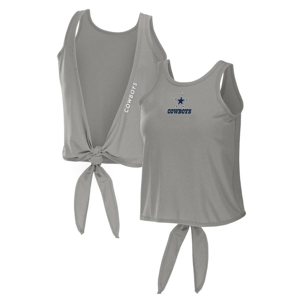 Dallas Cowboys WEAR by Erin Andrews Women's Open Back Twist Tie Tank Top Gray