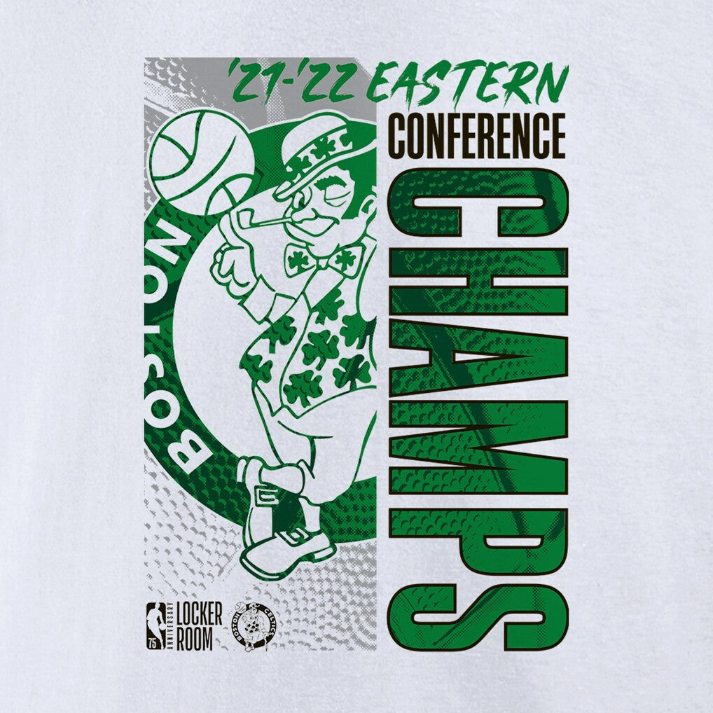 Boston Celtics Women's 2022 Eastern Conference Champions Plus Size Locker Room V-Neck T-Shirt White