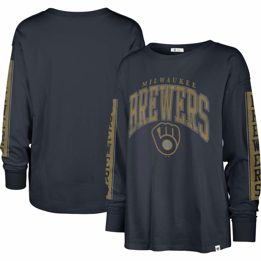 Milwaukee Brewers '47 Women's Statement Long Sleeve T-Shirt - Navy T-shirts