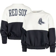 Boston Red Sox '47 Women's Take Two Bonita Pullover Sweatshirt - White/Navy Pullover