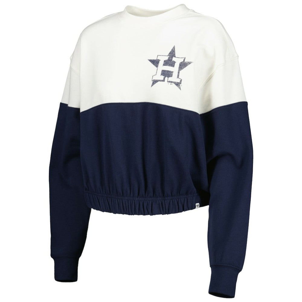 Houston Astros '47 Women's Take Two Bonita Pullover Sweatshirt - White/Navy Pullover