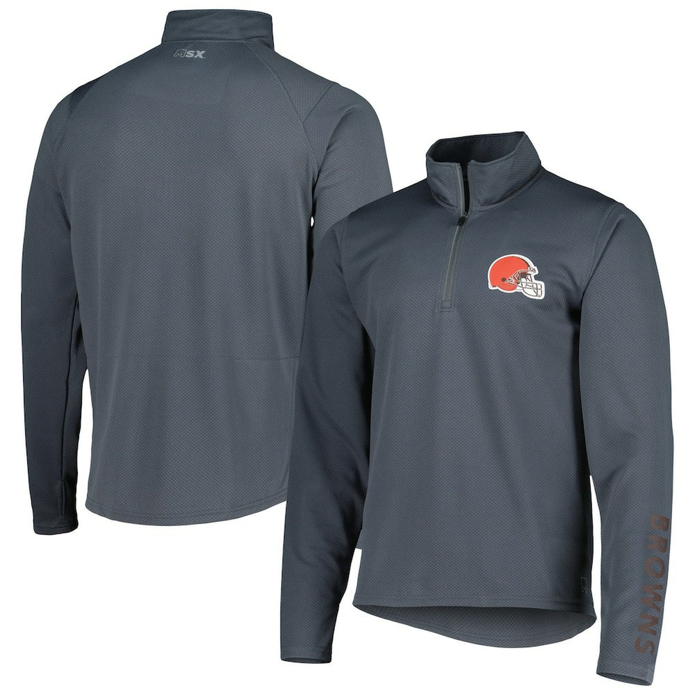 Cleveland Browns MSX by Michael Strahan Half-Zip Pullover Charcoal