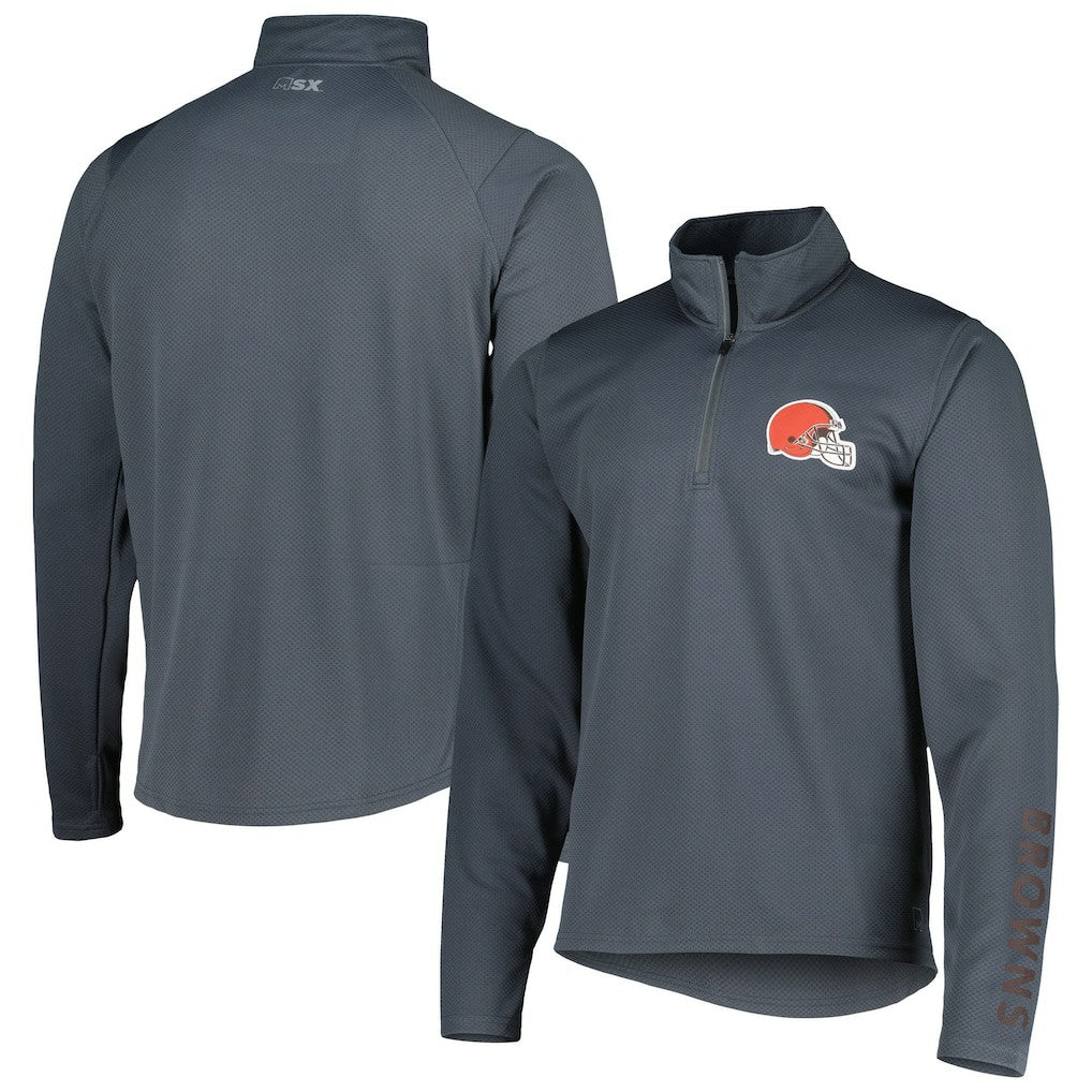Cleveland Browns MSX by Michael Strahan Half-Zip Pullover Charcoal