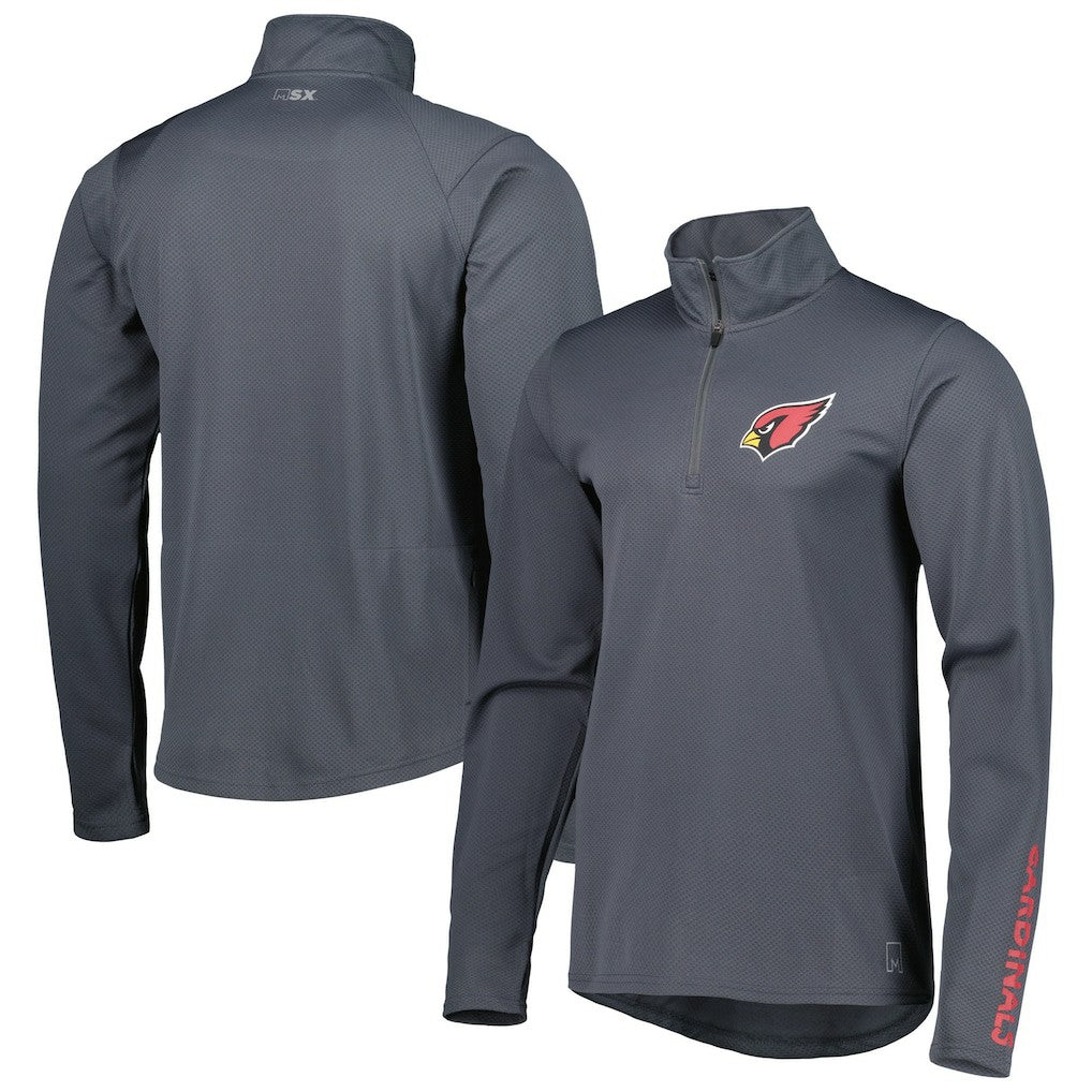 Arizona Cardinals MSX by Michael Strahan Half-Zip Pullover Charcoal