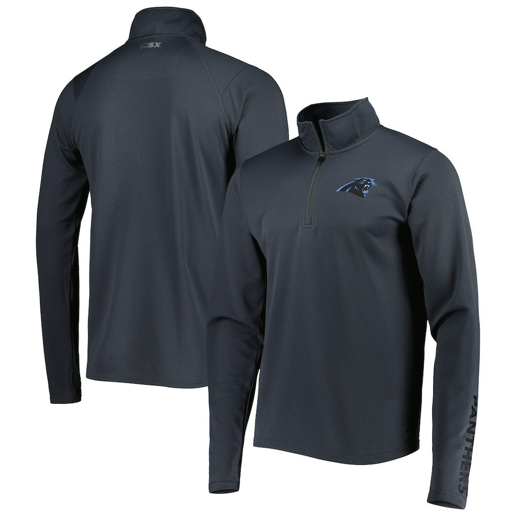 Carolina Panthers MSX by Michael Strahan Half-Zip Pullover Charcoal
