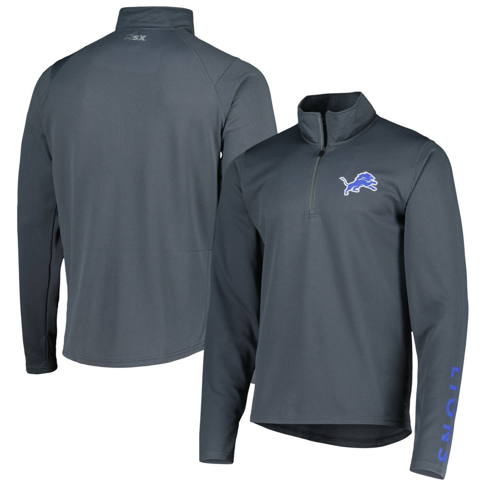 Detroit Lions MSX by Michael Strahan Half-Zip Pullover Charcoal