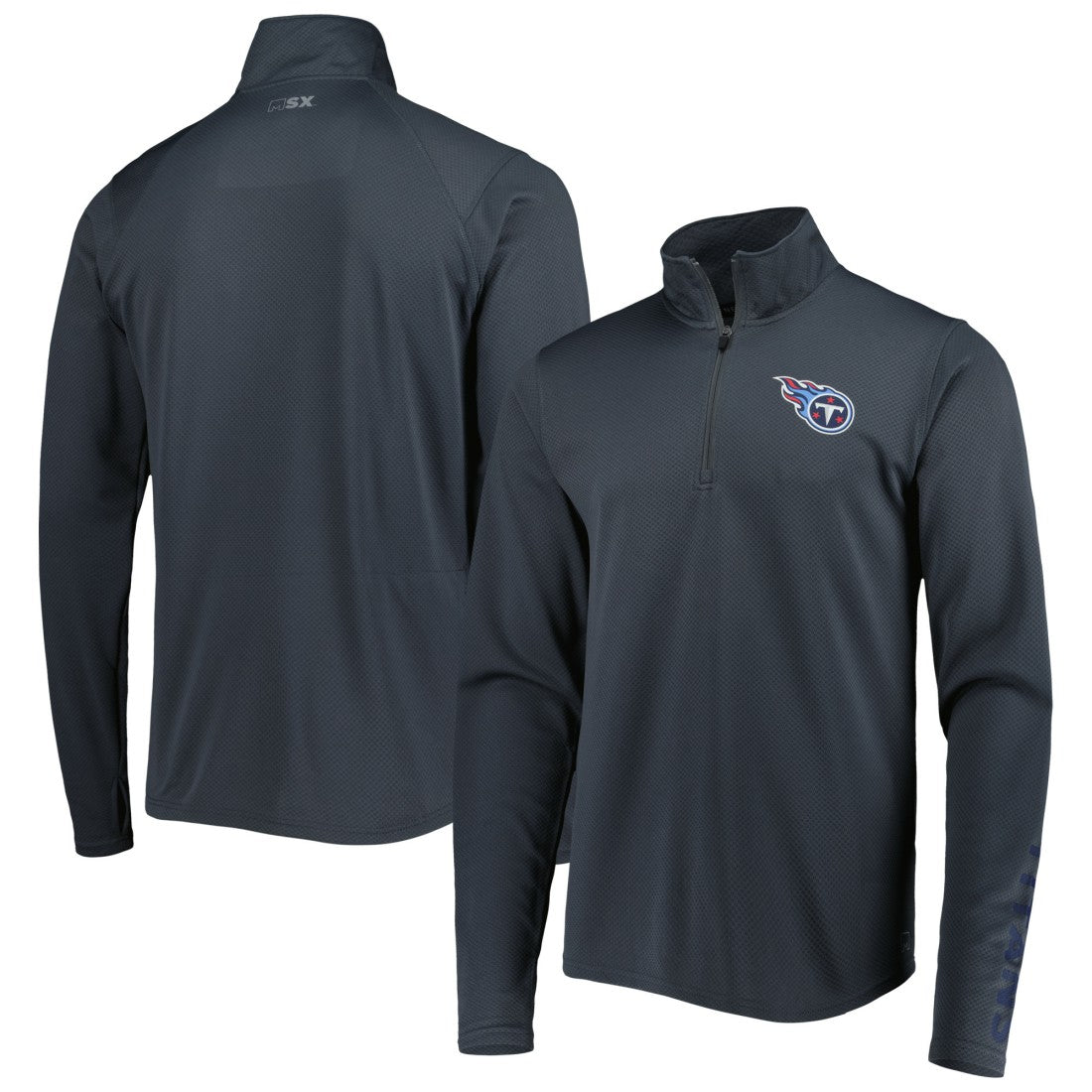 Tennessee Titans MSX by Michael Strahan Half-Zip Pullover Charcoal