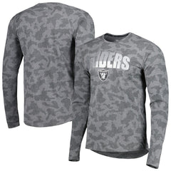 Las Vegas Raiders MSX by Michael Strahan Performance Camo Long Sleeve T-Shirt Black