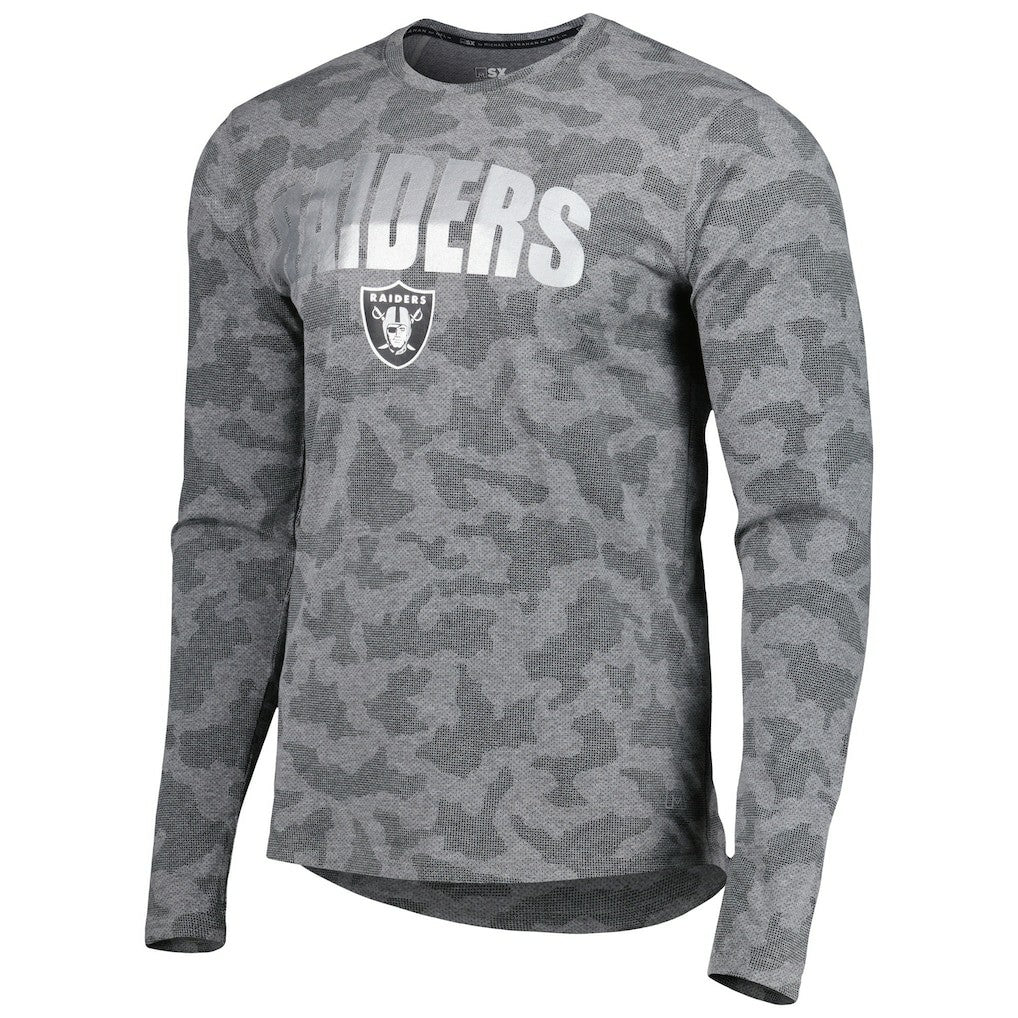 Las Vegas Raiders MSX by Michael Strahan Performance Camo Long Sleeve T-Shirt Black