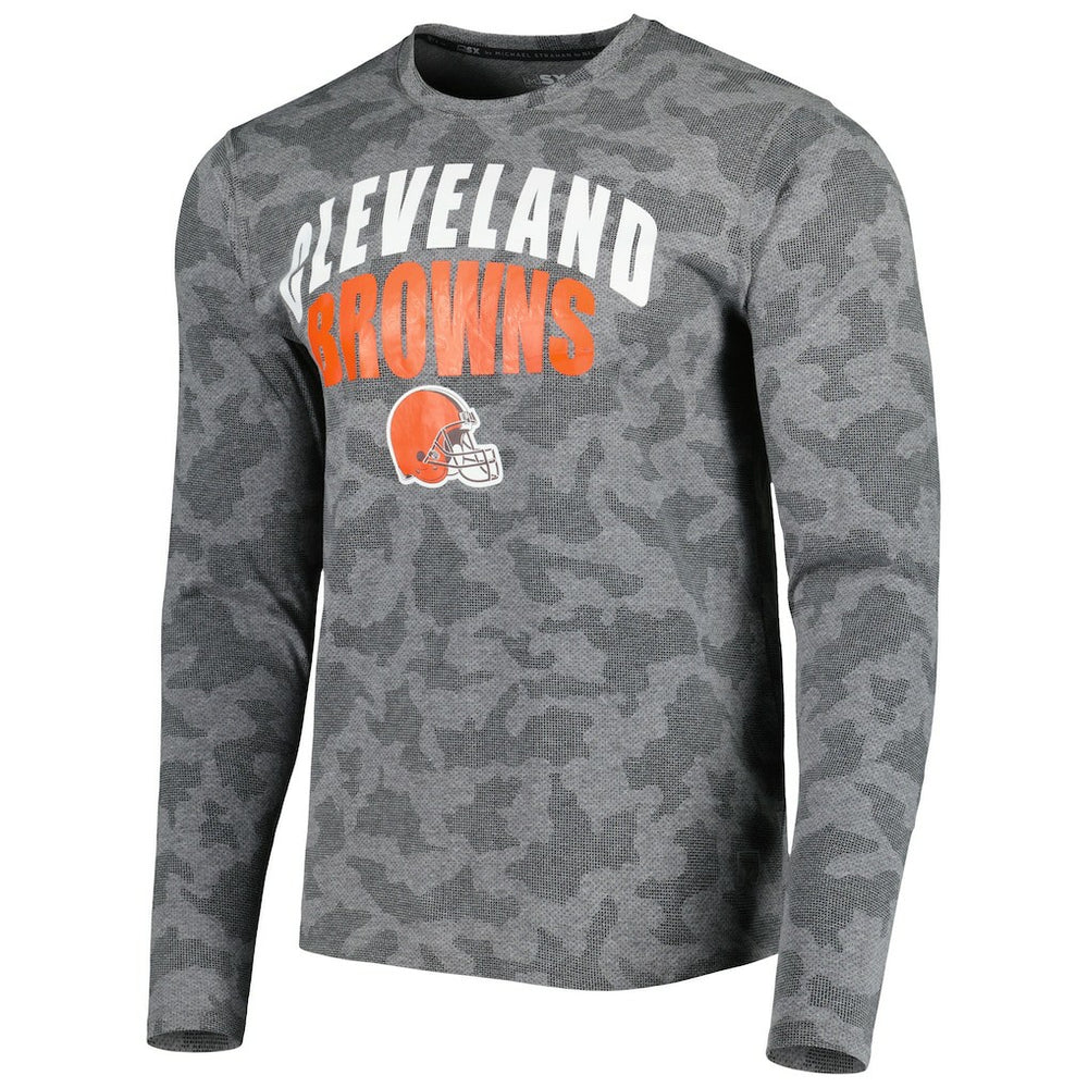 Cleveland Browns MSX by Michael Strahan Performance Camo Long Sleeve T-Shirt Black
