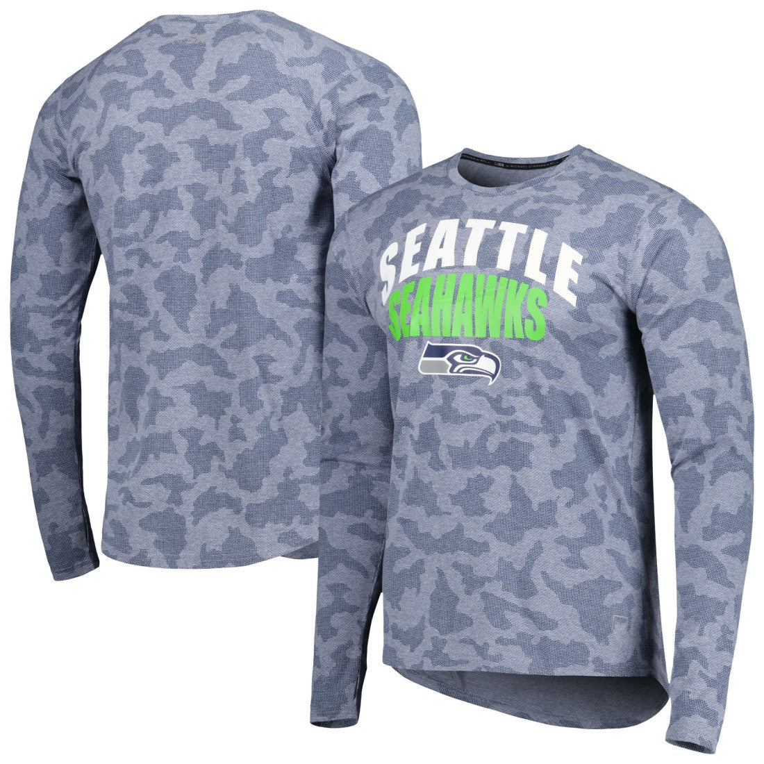 Seattle Seahawks MSX by Michael Strahan Performance Camo Long Sleeve T-Shirt College Navy