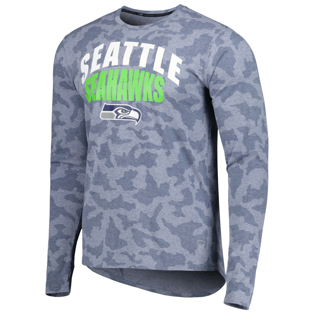 Seattle Seahawks MSX by Michael Strahan Performance Camo Long Sleeve T-Shirt College Navy