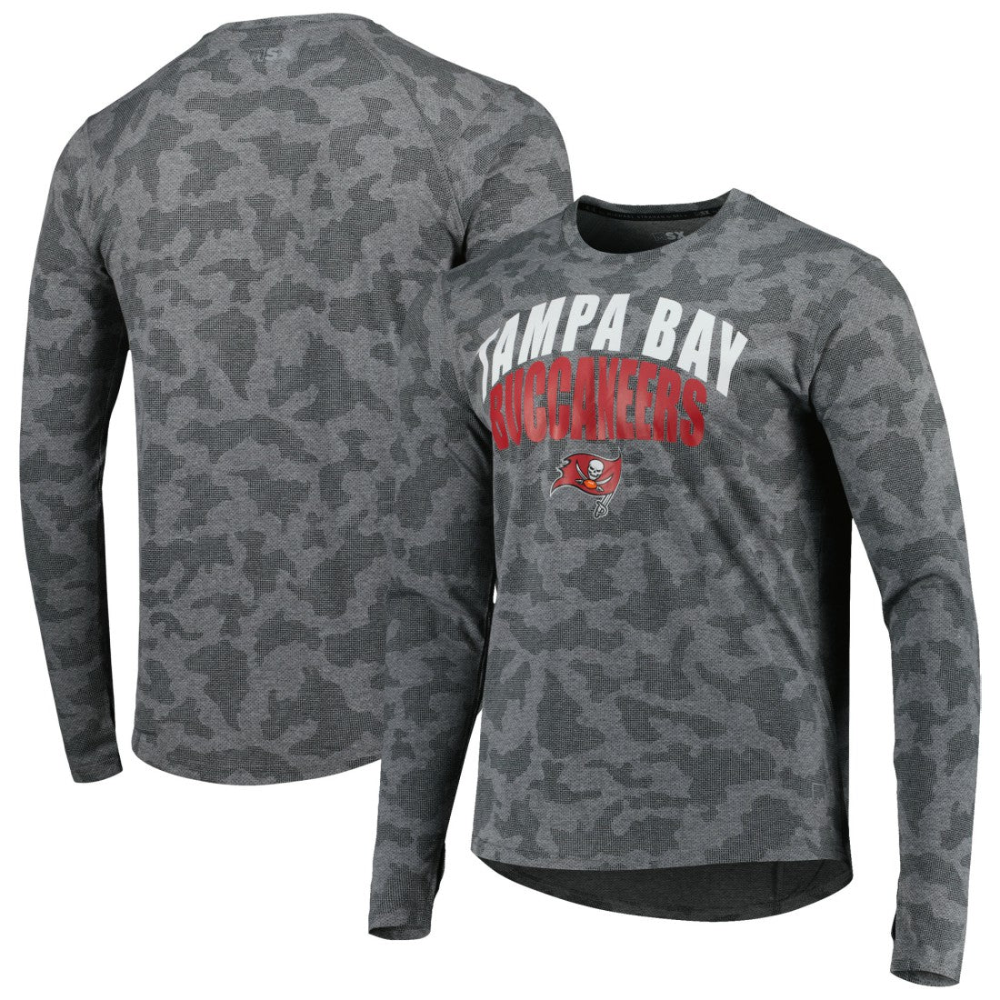 Tampa Bay Buccaneers MSX by Michael Strahan Performance Camo Long Sleeve T-Shirt Gray