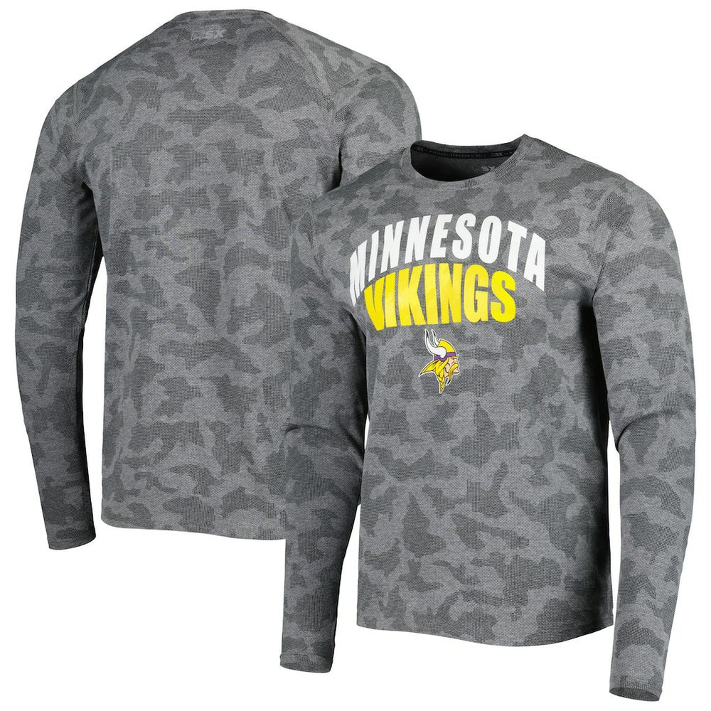 Minnesota Vikings MSX by Michael Strahan Performance Camo Long Sleeve T-Shirt Black