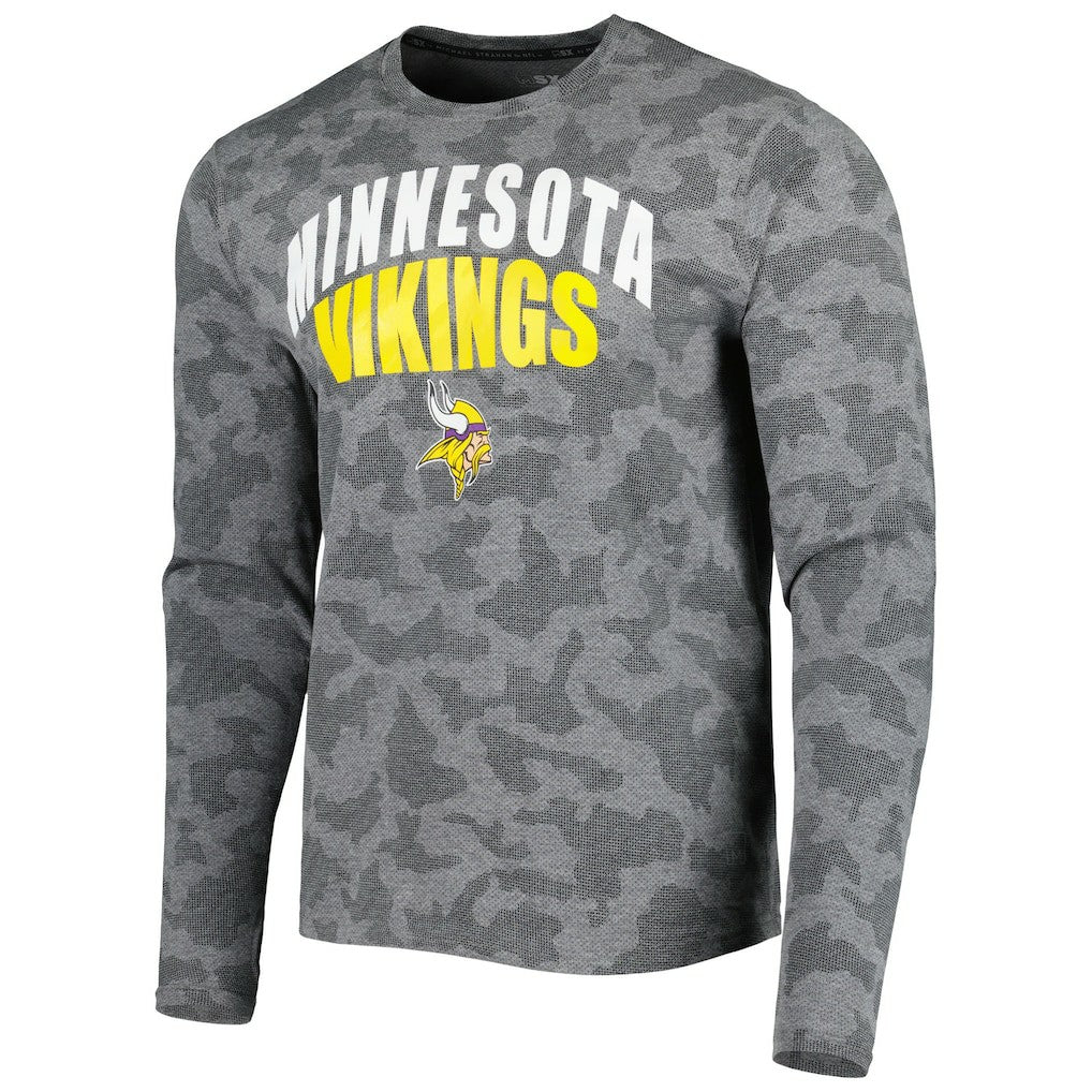 Minnesota Vikings MSX by Michael Strahan Performance Camo Long Sleeve T-Shirt Black