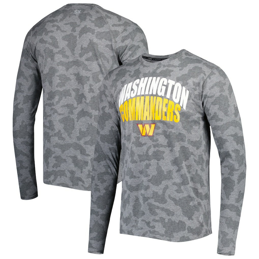 Washington Commanders MSX by Michael Strahan Performance Camo Long Sleeve T-Shirt Black