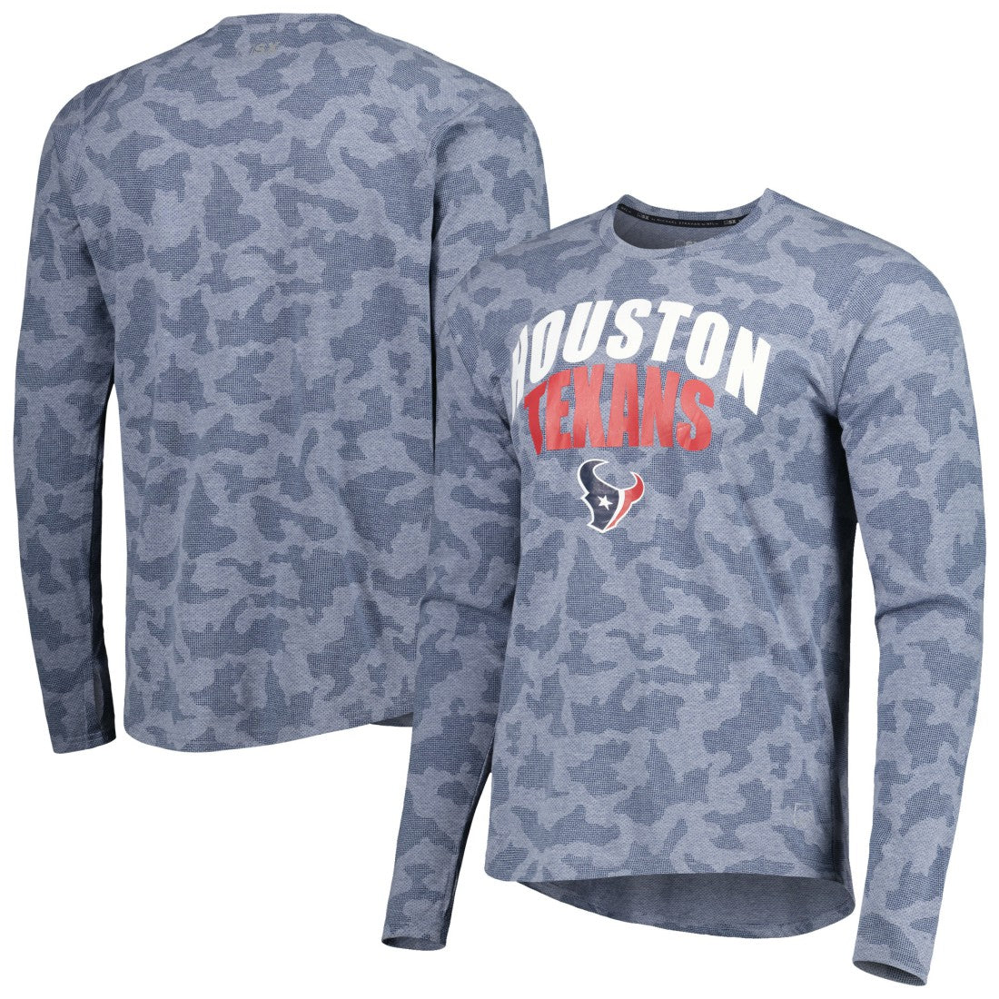 Houston Texans MSX by Michael Strahan Performance Camo Long Sleeve T-Shirt Navy