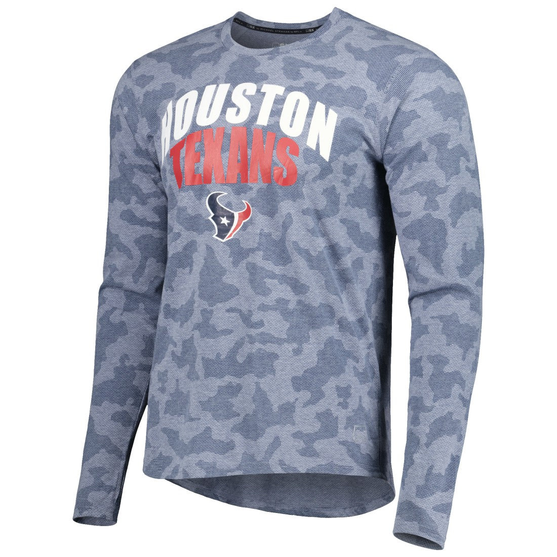 Houston Texans MSX by Michael Strahan Performance Camo Long Sleeve T-Shirt Navy