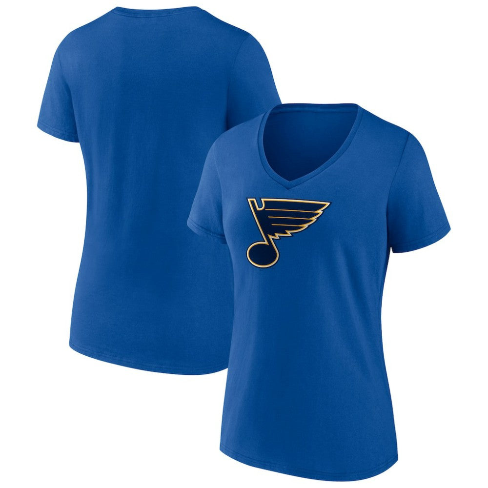 NHL St. Louis Blues Fanatics Women's Primary Logo Team V-Neck T-Shirt - Royal