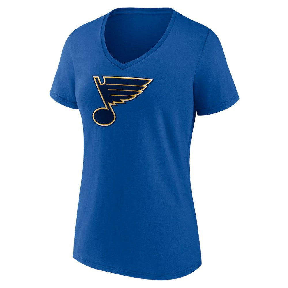 NHL St. Louis Blues Fanatics Women's Primary Logo Team V-Neck T-Shirt - Royal