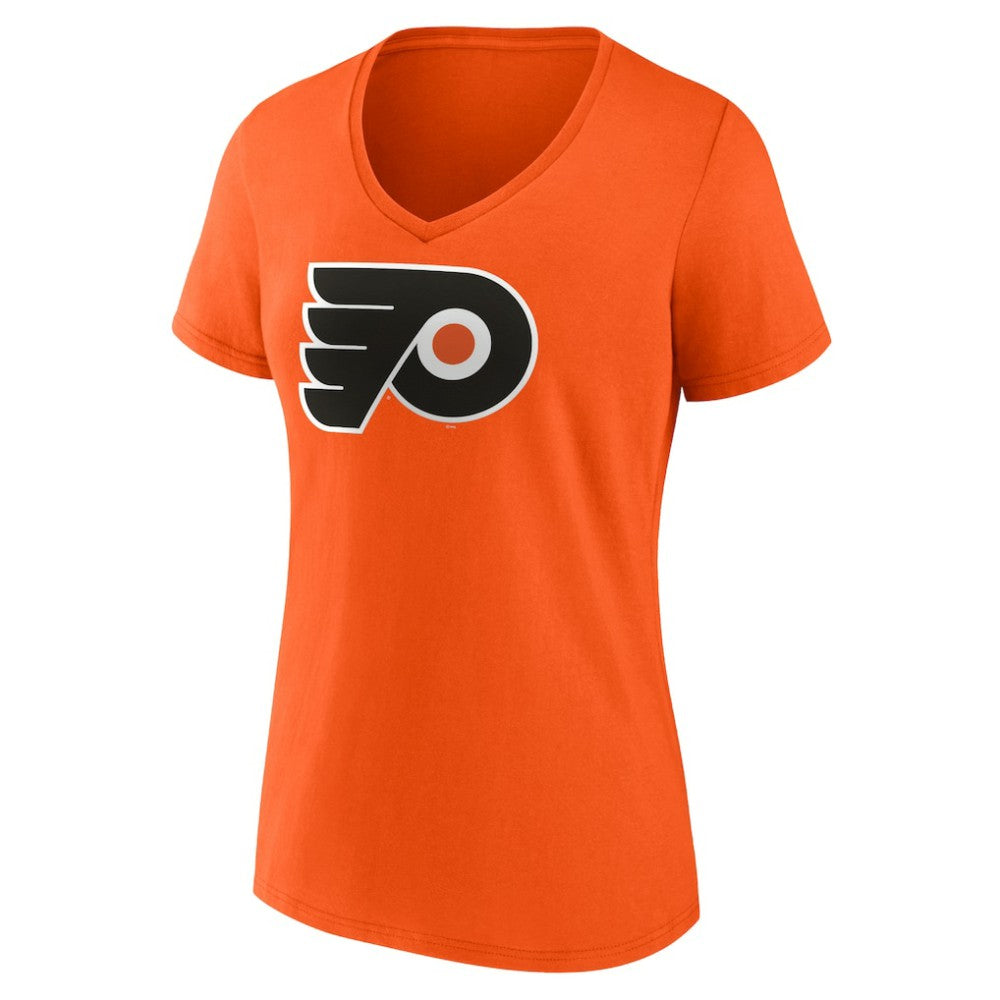 NHL Philadelphia Flyers Fanatics Women's Primary Logo Team V-Neck T-Shirt - Orange