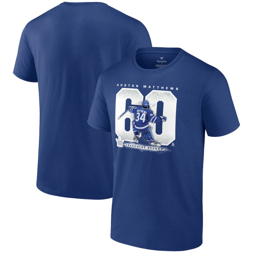 NHL Auston Matthews Toronto Maple Leafs Fanatics Big & Tall Goal Record T-Shirt - Blue