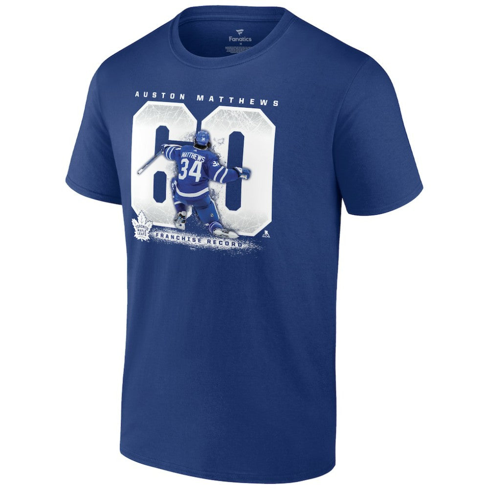 NHL Auston Matthews Toronto Maple Leafs Fanatics Big & Tall Goal Record T-Shirt - Blue