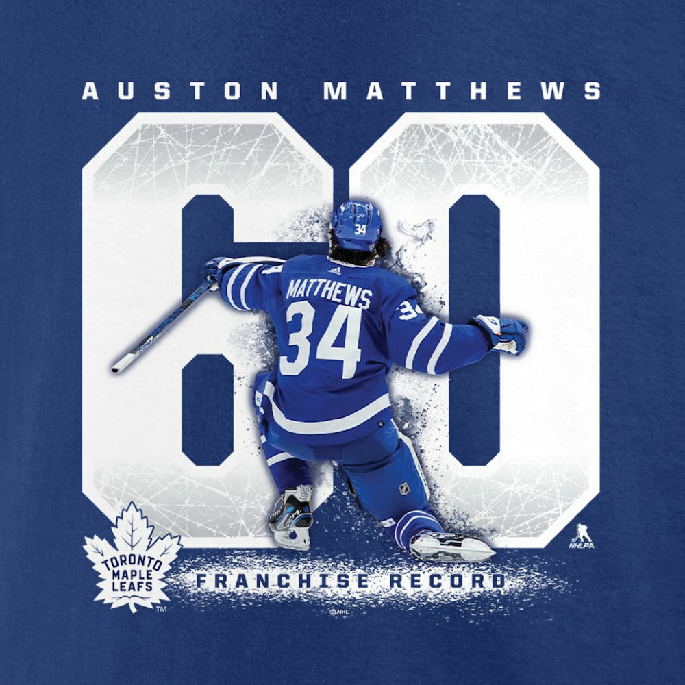 NHL Auston Matthews Toronto Maple Leafs Fanatics Big & Tall Goal Record T-Shirt - Blue