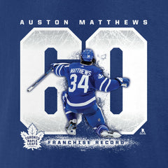 NHL Auston Matthews Toronto Maple Leafs Fanatics Big & Tall Goal Record T-Shirt - Blue