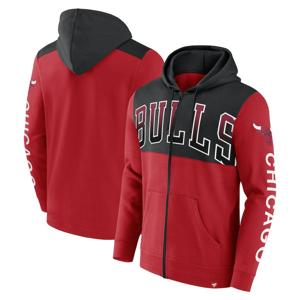 Chicago Bulls Skyhook Colorblock Full-Zip Hoodie Red/Black