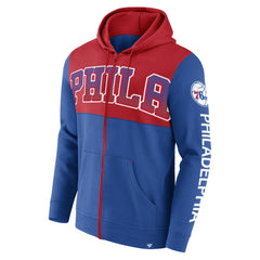 Philadelphia 76ers Skyhook Colorblock Full-Zip Hoodie Royal/Red