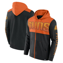 Phoenix Suns Skyhook Colorblock Full-Zip Hoodie Black/Orange
