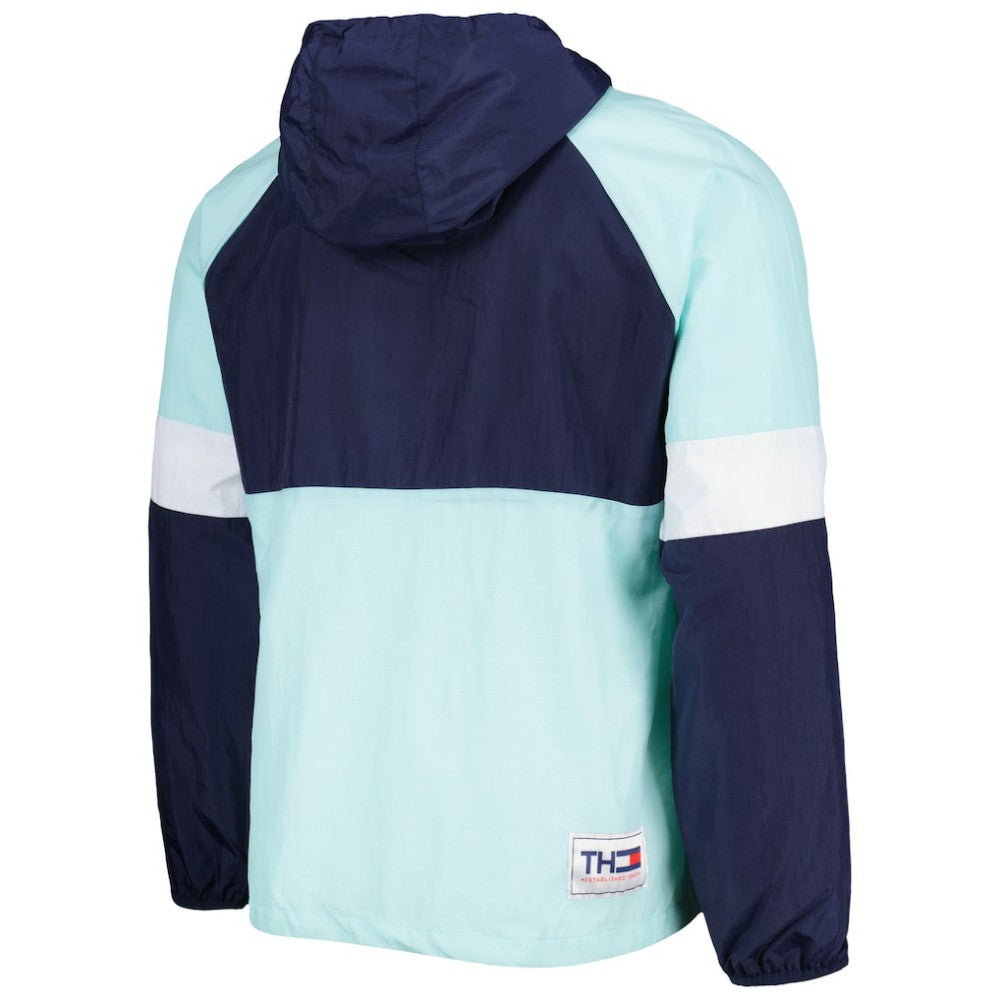 NHL Seattle Kraken Tommy Hilfiger Raglan Half-Zip Jacket - Deep Sea Blue/White