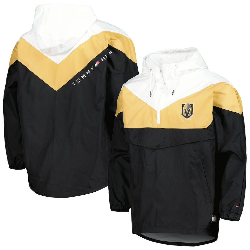 NHL Vegas Golden Knights Tommy Hilfiger Women's Staci Half-Zip Windbreaker Jacket - Black/Gold