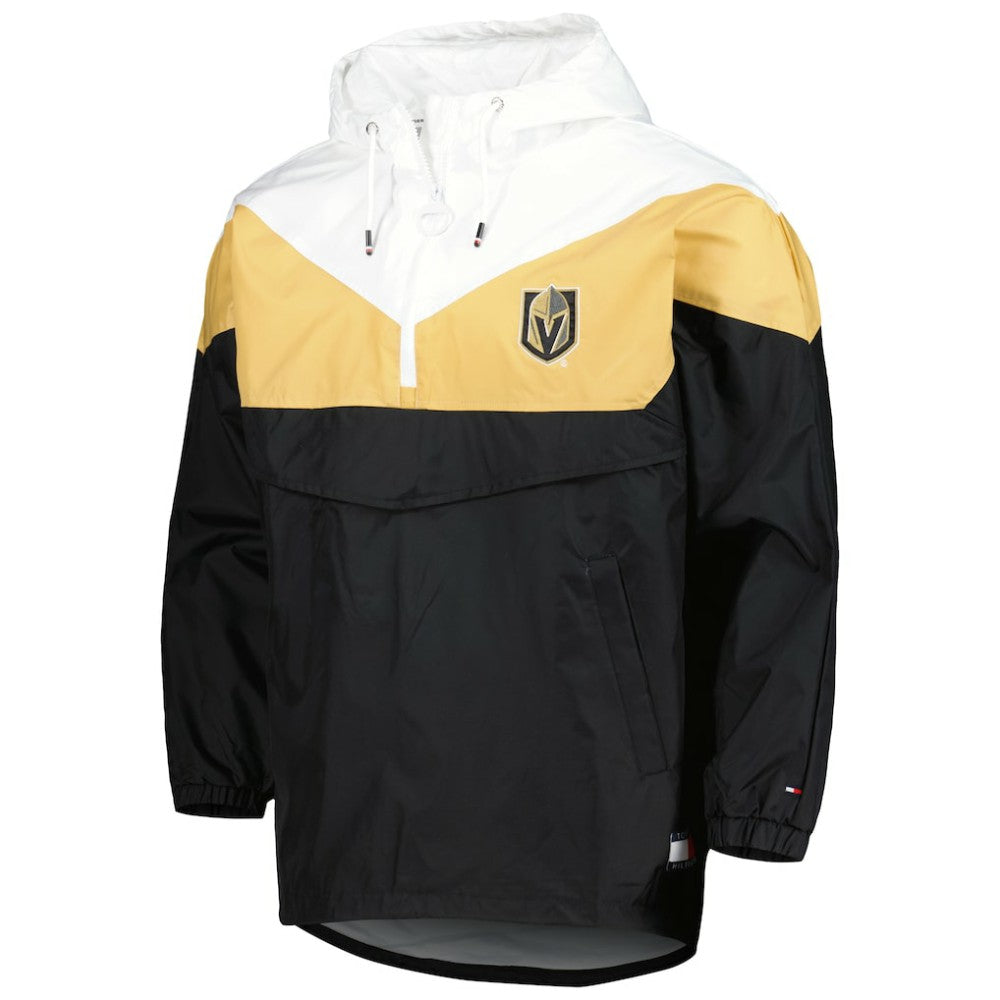 NHL Vegas Golden Knights Tommy Hilfiger Women's Staci Half-Zip Windbreaker Jacket - Black/Gold