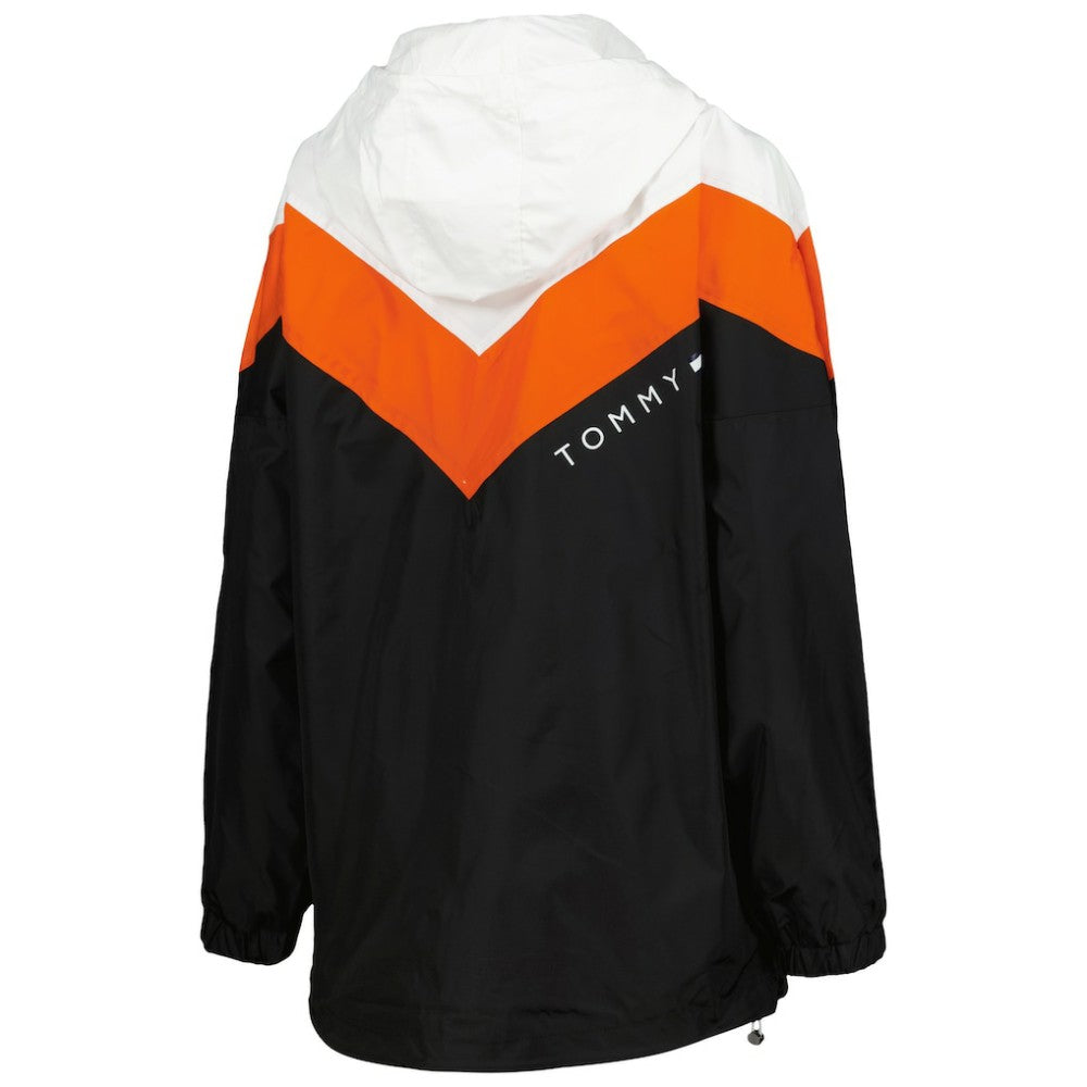 NHL Philadelphia Flyers Tommy Hilfiger Women's Staci Half-Zip Windbreaker Jacket - Orange/Black