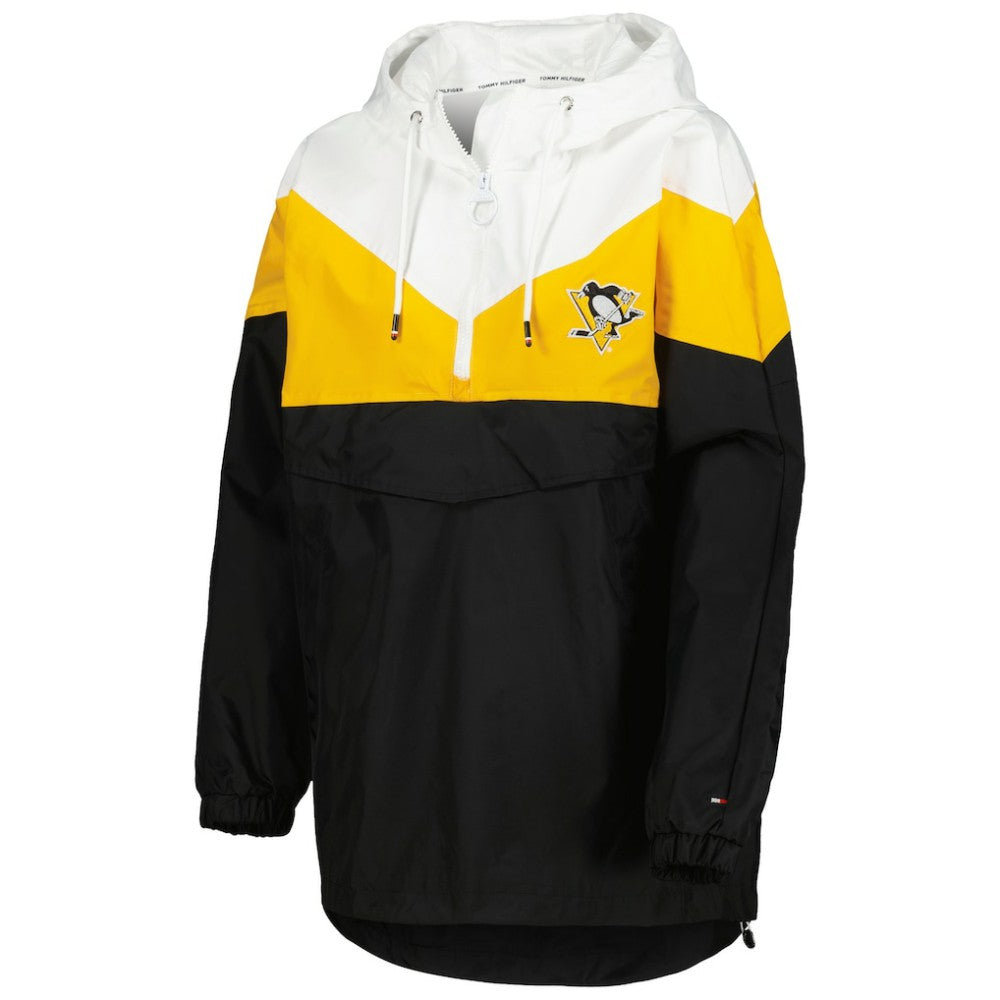 NHL Pittsburgh Penguins Tommy Hilfiger Women's Staci Half-Zip Windbreaker Jacket - Black/Gold