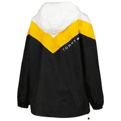 NHL Pittsburgh Penguins Tommy Hilfiger Women's Staci Half-Zip Windbreaker Jacket - Black/Gold