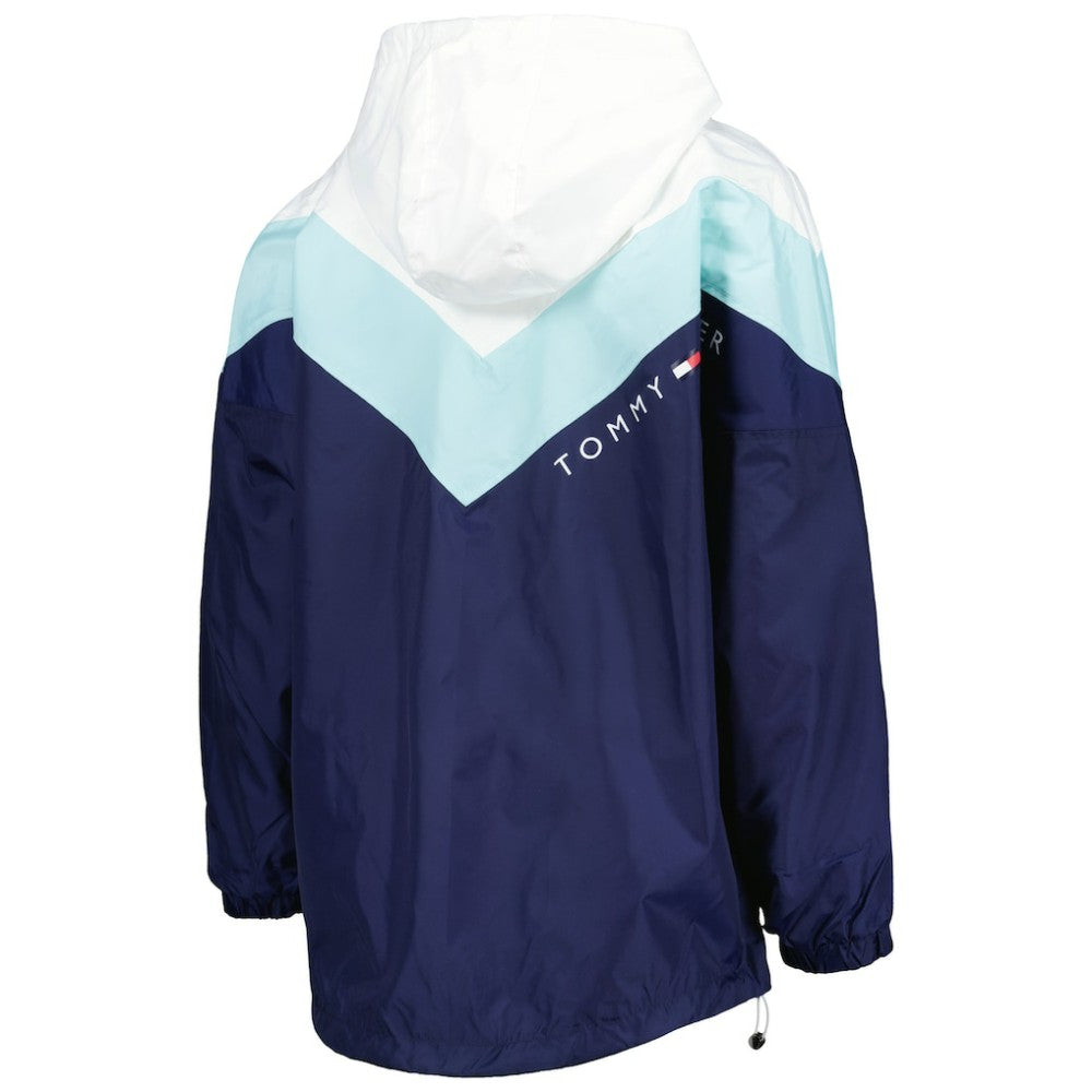 NHL Seattle Kraken Tommy Hilfiger Women's Staci Half-Zip Windbreaker Jacket - Blue/Deep Sea Blue