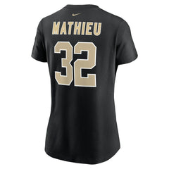 Tyrann Mathieu New Orleans Saints Women's Player Name & Number T-Shirt Black