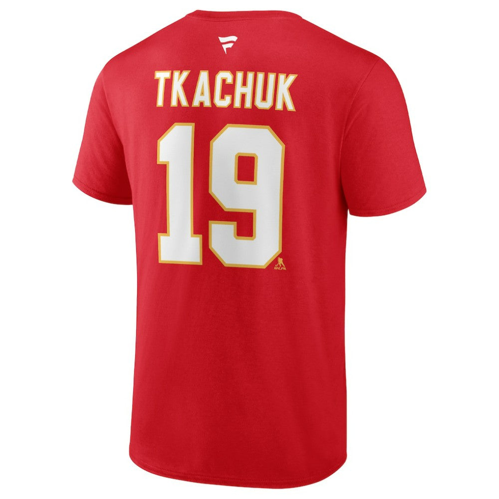 NHL Matthew Tkachuk Calgary Flames Fanatics Authentic Stack Name & Number T-Shirt - Red