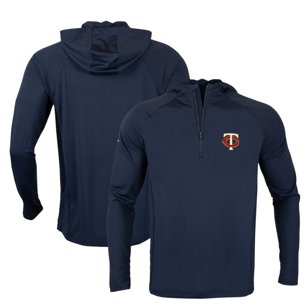 Minnesota Twins Levelwear Zander Insignia Core Quarter-Zip Pullover Hoodie - Navy Hoodies