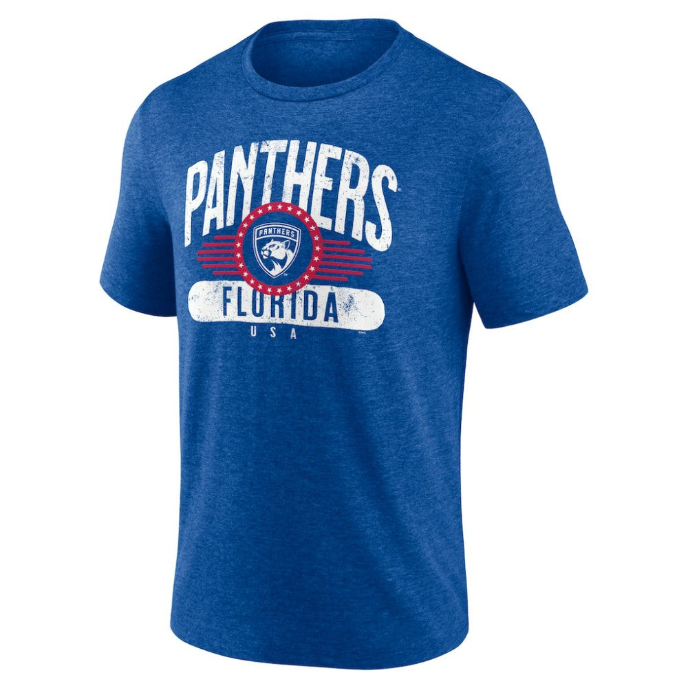NHL Florida Panthers Badge of Honor Tri-Blend T-Shirt - Royal