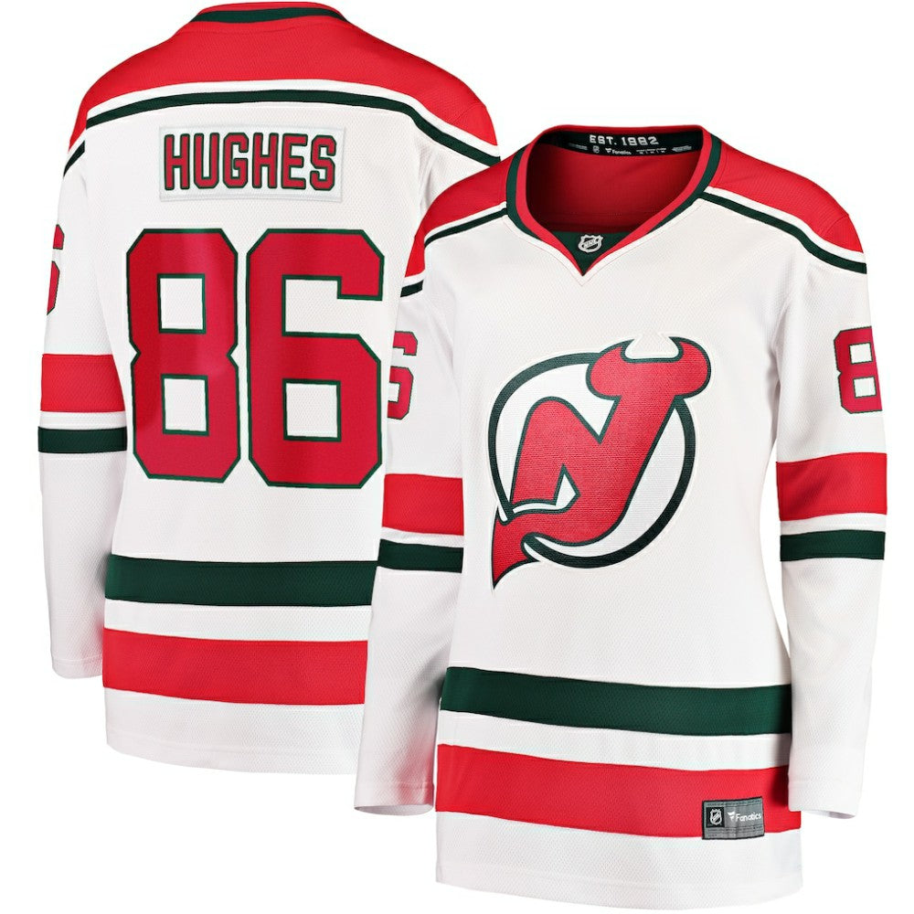 NHL Jack Hughes New Jersey Devils Fanatics Women's Alternate Breakaway Jersey - White