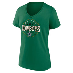 Dallas Cowboys Women's Lucky Celtic V-Neck T-Shirt Green