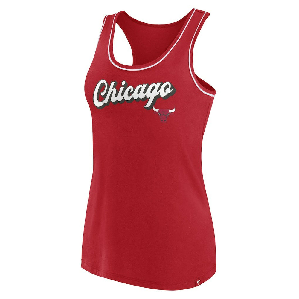 Chicago Bulls Women's Wordmark Logo Racerback Tank Top Red