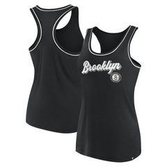Brooklyn Nets Women's Wordmark Logo Racerback Tank Top Black