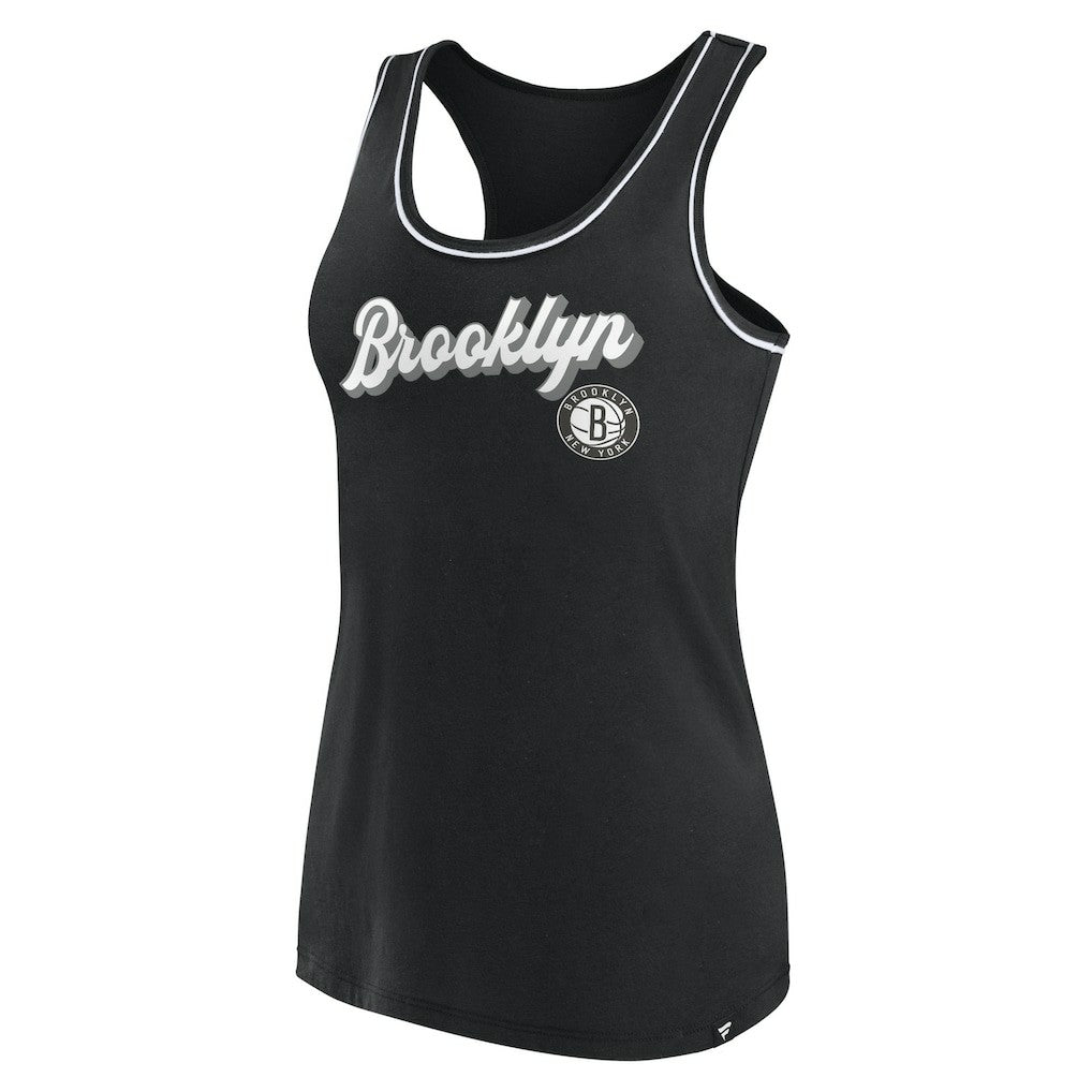 Brooklyn Nets Women's Wordmark Logo Racerback Tank Top Black
